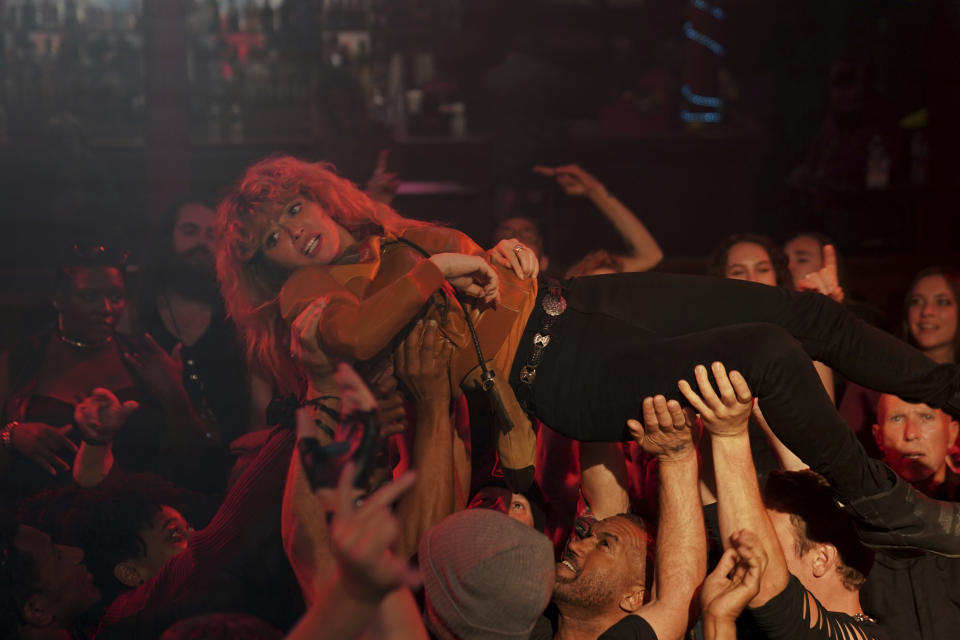 This image released by Peacock shows Natasha Lyonne in a scene from "Poker Face." (Sara Shatz/Peacock via AP)