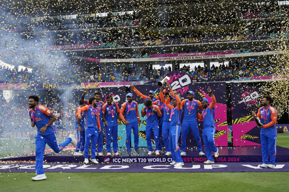 Jubilant Indian cricketers return home after winning the Twenty20 World