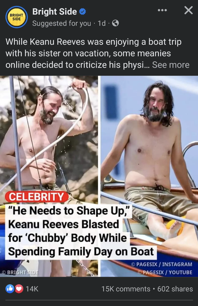 he needs to shape up is the comment someone leaves