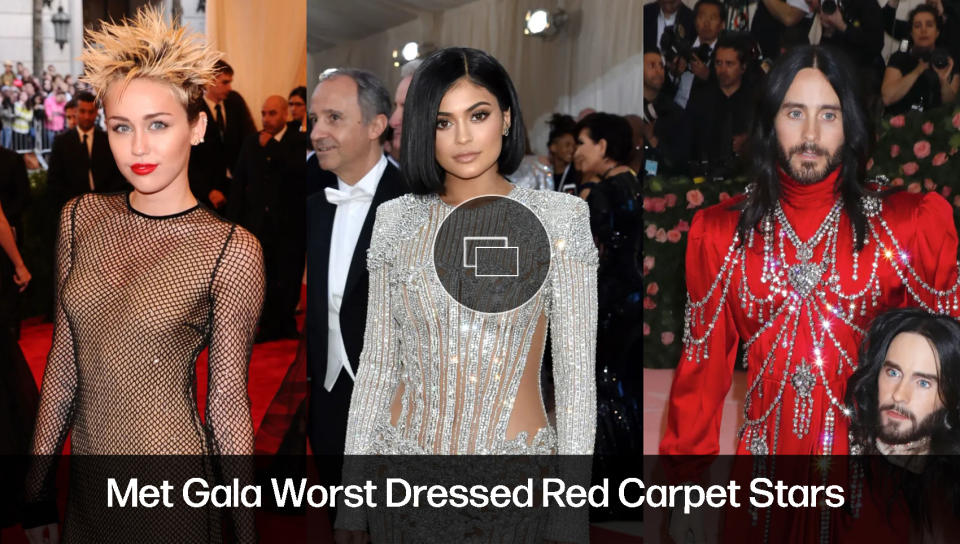 miley cyrus, jared leto, kylie jenner, worst dressed met gala celebrities list, 