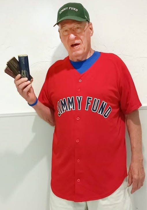 Lakeville resident Fred Reagan is participating in the Boston Marathon Jimmy Fund Walk for the 17th time in October. Reagan sells candy bars from Hilliards Chocolate in Easton year round to raise money for the walk. 