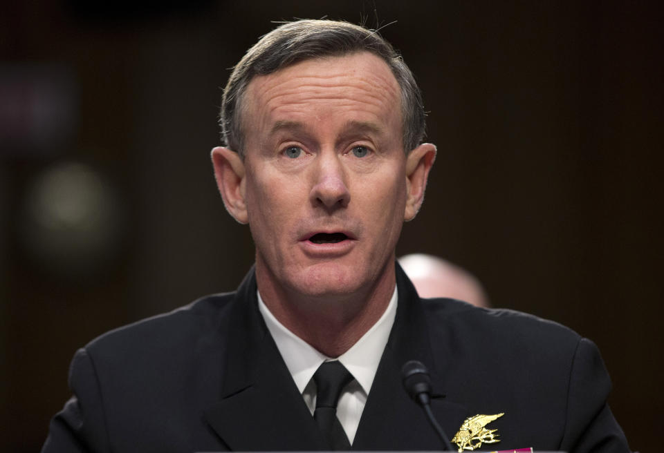 Retired four-star Adm. William McRaven endorsed former Vice President Joe Biden in an editorial published on Monday by The Wall Street Journal.  (Photo: ASSOCIATED PRESS)