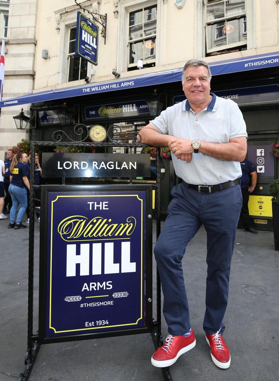 Sam Allardyce at the Lord Raglan Pub in London (PA)