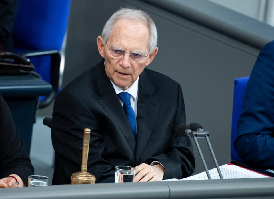 04 March 2020, Berlin: Bundestag President Wolfgang SchÃ¤uble (CDU) opens the plenary session in the German Bundestag. The main topics of the 148th session of the 19th legislative period are, in addition to a government statement by the Federal Minister of Health on the coronavirus, the extension of the Bundeswehr mission in Afghanistan and the establishment of a Federal Office for Foreign Affairs. Photo: Bernd von Jutrczenka/dpa (Photo by Bernd von Jutrczenka/picture alliance via Getty Images)