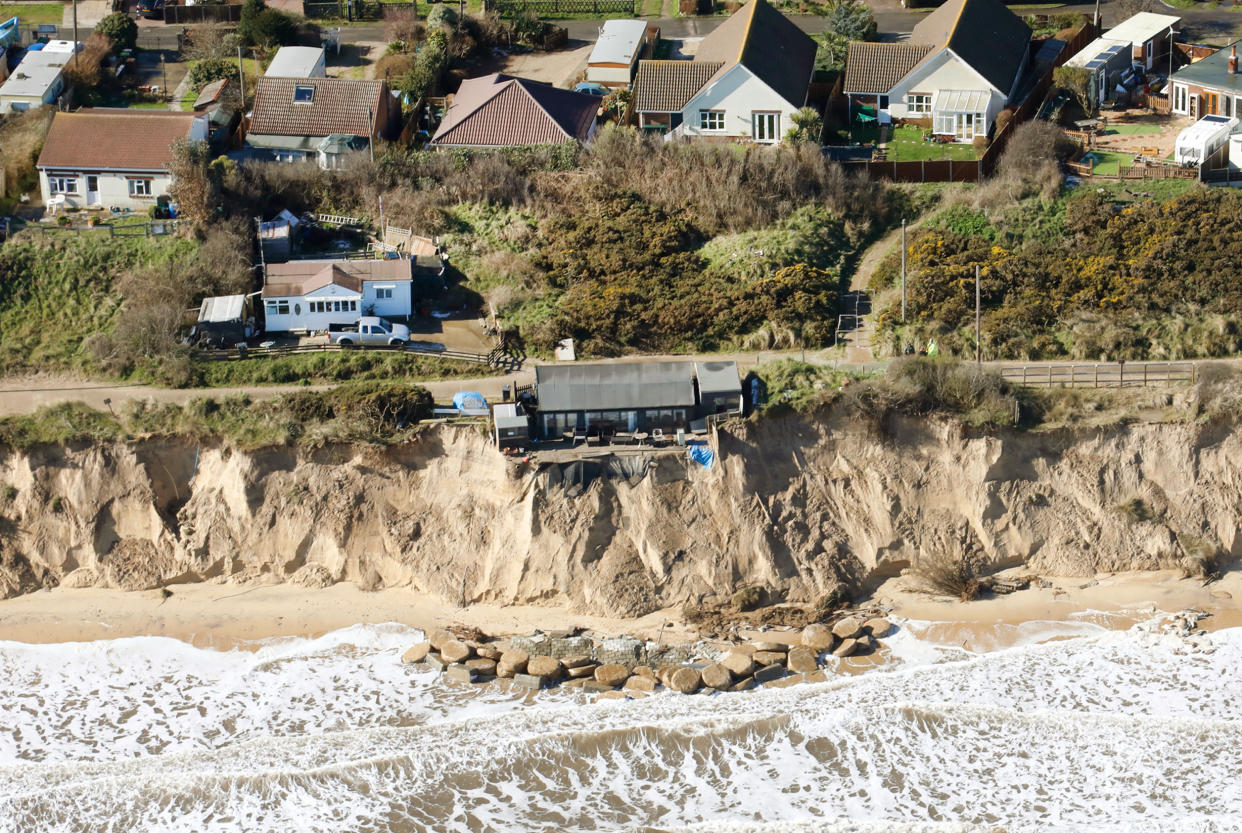 Villagers in Hemsby, Norfolk, have seen dozens of homes lost to the sea in recent months. (SWNS)