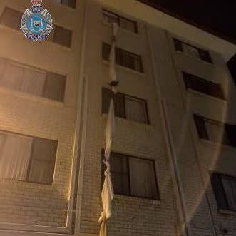 A 39-year-old man was arrested and charged after he fled his hotel room  - Western Australia Police Force