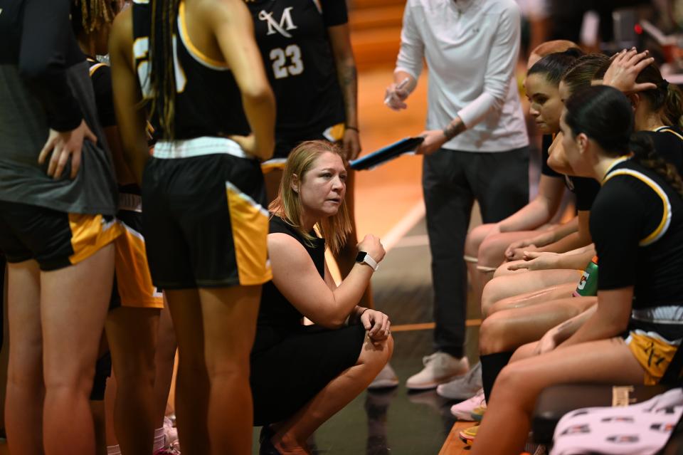 Waynesboro graduate Kira Mowen is in her first season as head coach of the Millersville University women's basketball team.