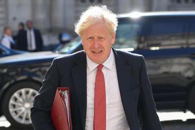 Prime minister Boris Johnson arrives at the Foreign and Commonwealth Office in London for a Cabinet meeting.