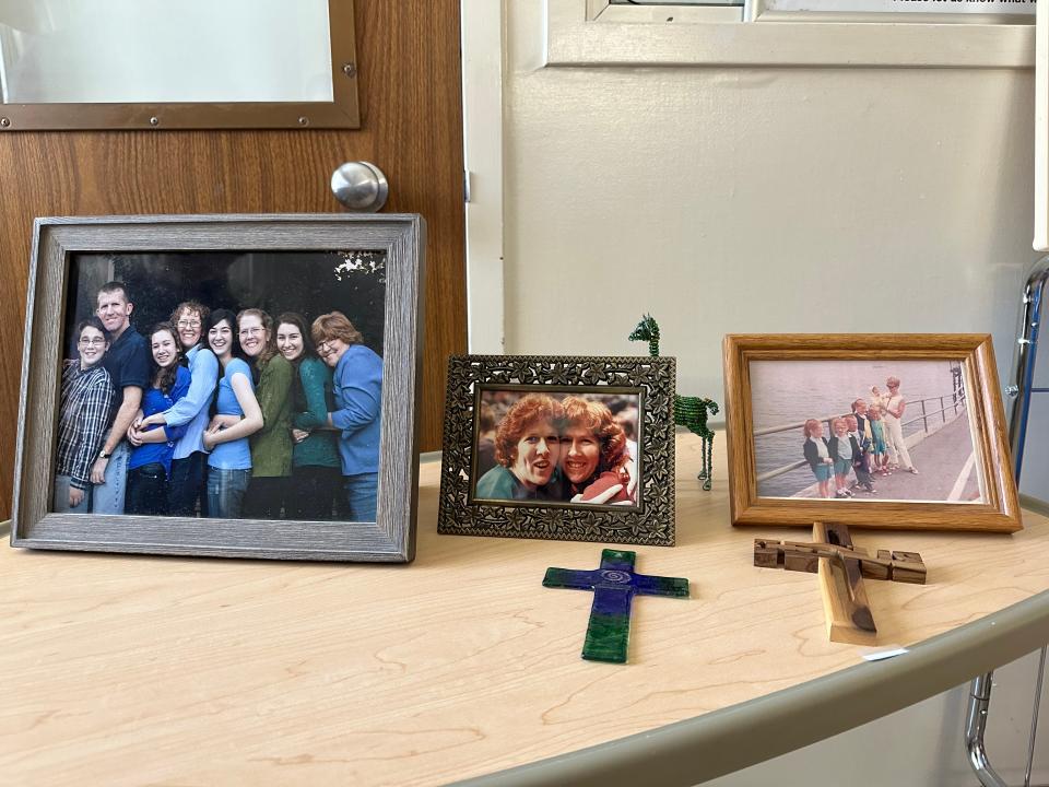 Photos of Patrice Sanders, a nurse who served over 36 years at a children's hospital in California.