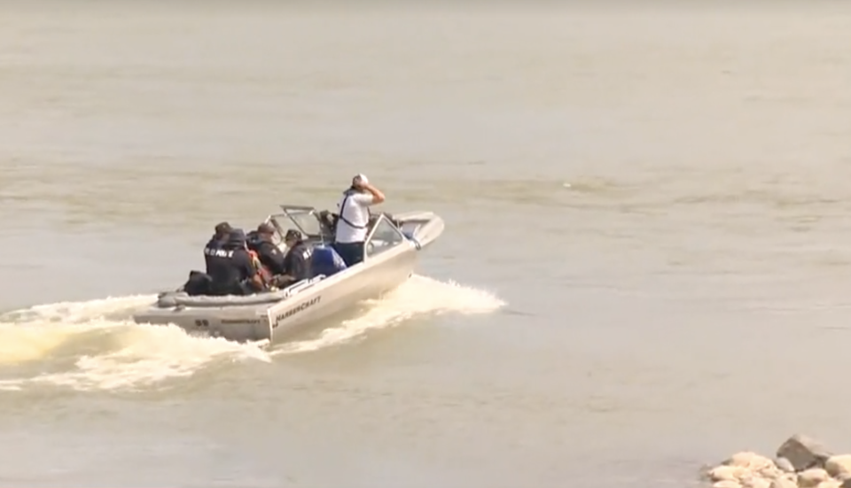 Police search the Nelson River. Source: Global News