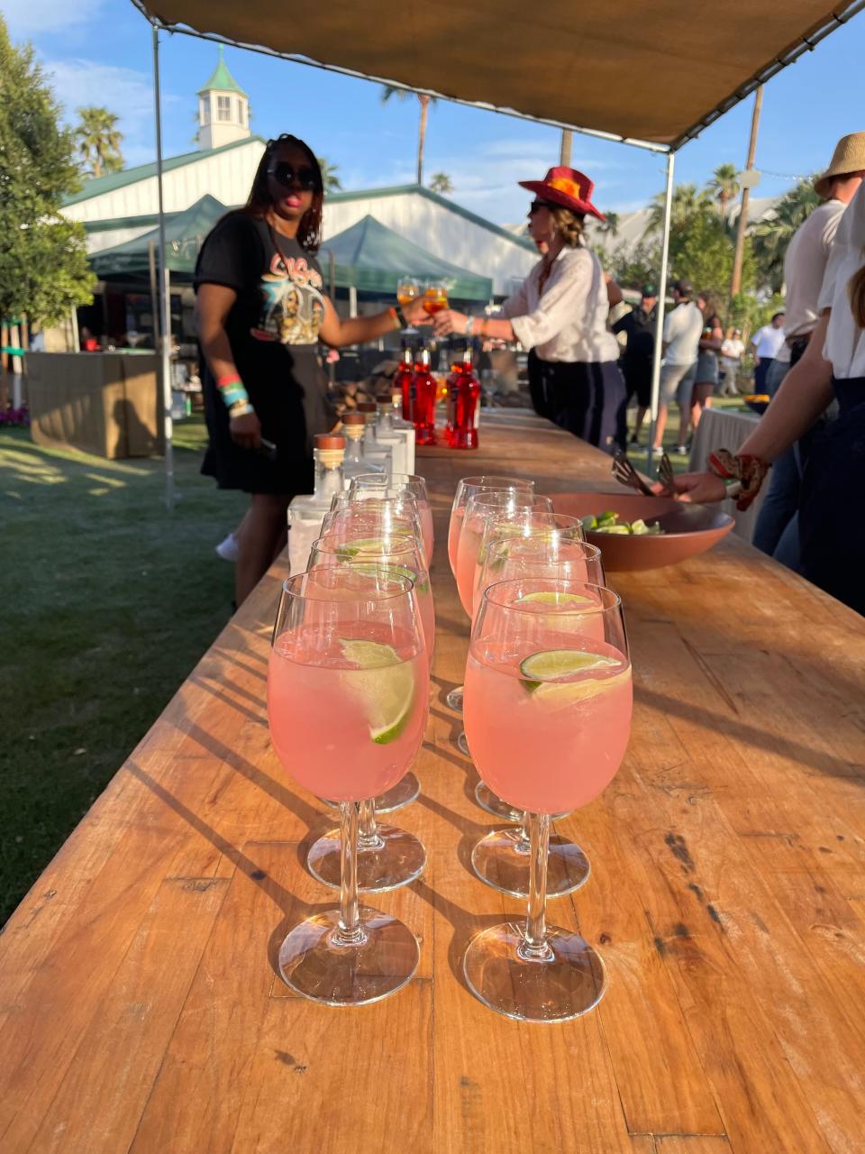 On top of wine and Aperol spritz cocktails, non-alcoholic drink options were served at Outstanding in the Field, including a Mojave Agave drink from The New Bar.