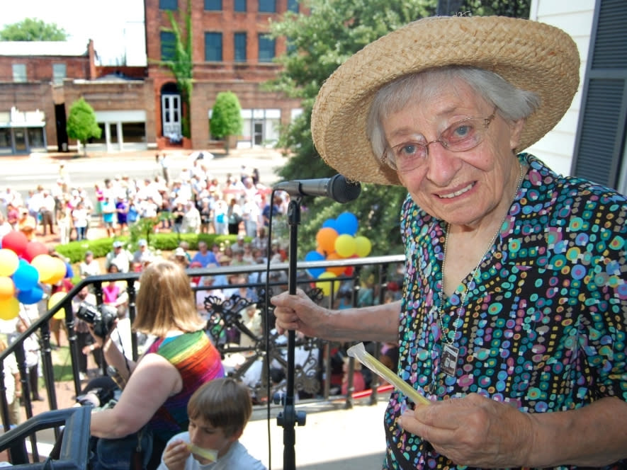 Alabama storyteller and author Kathryn Tucker Windham celebrated her 90th birthday Sunday, June 1, 2008, with hundreds of friends outside the Selma-Dallas County Library in Selma. Windham, who died in 2011 at 93, is being inducted posthumously into the 2023 Alabama Writers Hall of Fame.