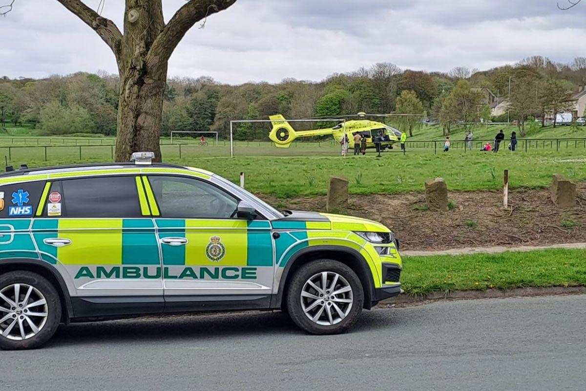 The air ambulance in Bowling Park <i>(Image: Newsquest)</i>