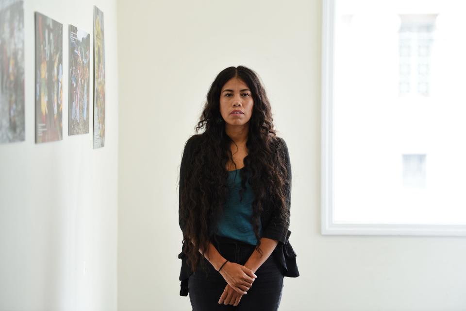 Portrait of Rosa Lopez, a community organizer for Make the Road New Jersey in Passaic, New Jersey.