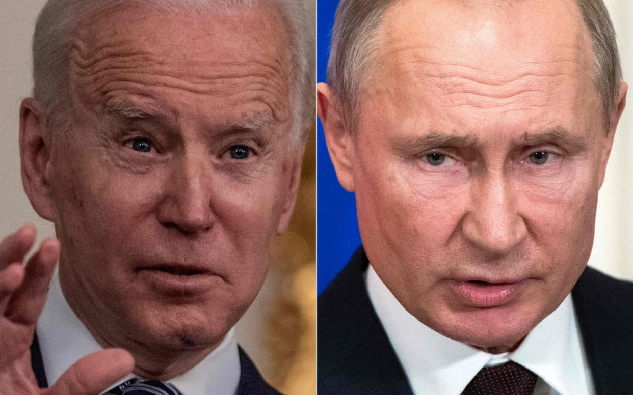 Vladimir Putin and Joe Biden will hold a summit meeting later this month - ERIC BARADAT/AFP