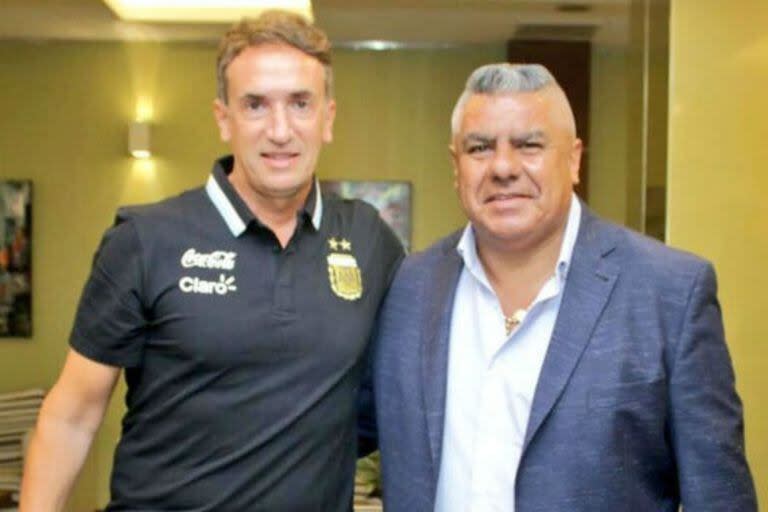 Federico Beligoy, director nacional de arbitraje, y Claudio Tapia, presidente de la AFA