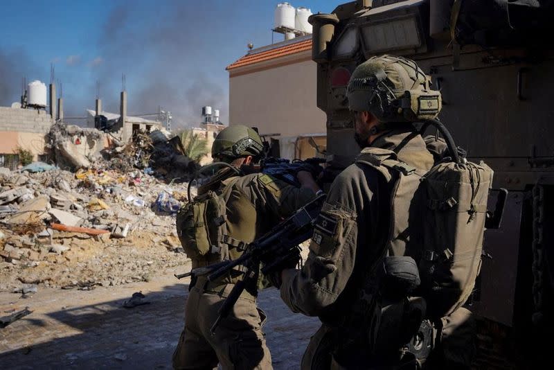 Israeli soldiers operate in the Gaza Strip