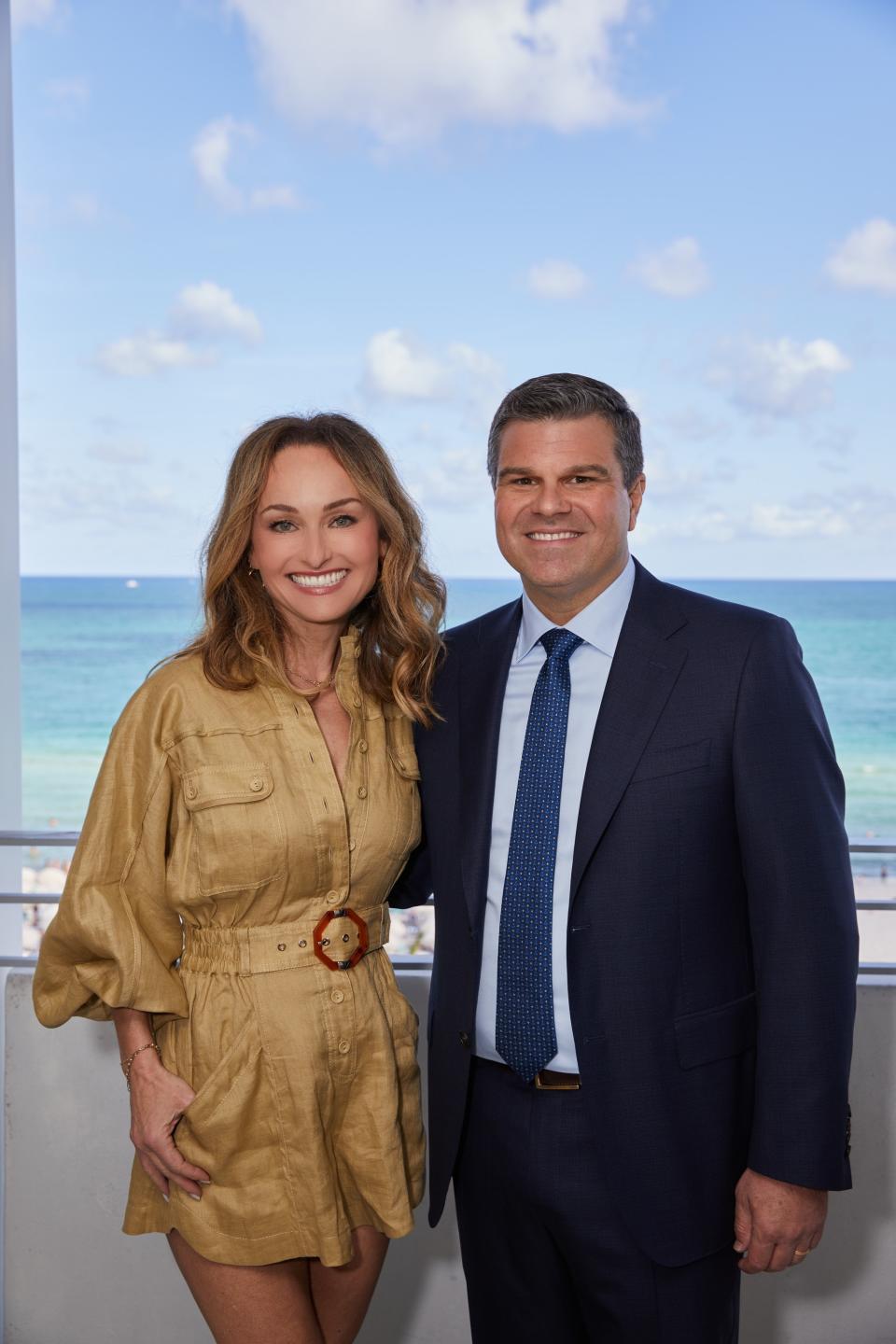 Giada De Laurentiis - Oceania Cruises President Frank A. Del Rio - Vista Godmother Reveal Event - Soho Beach House - Miami Beach - 2023