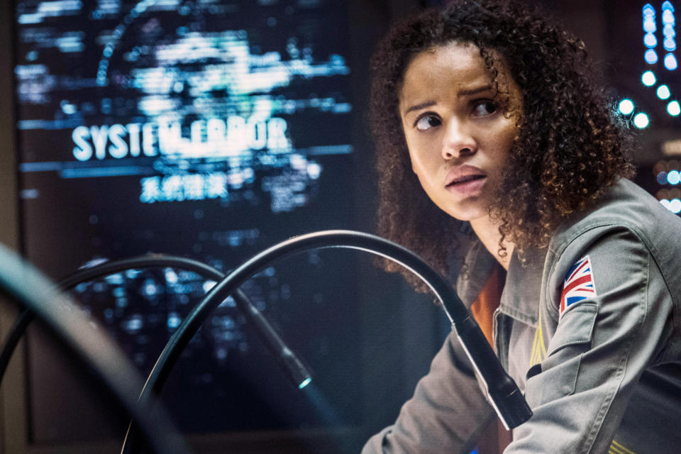 Gugu Mbatha-Raw stars in the Netflix dud <em>The Cloverfield Paradox.</em> (Photo: Scott Garfield/Netflix/Courtesy Everett Collection)