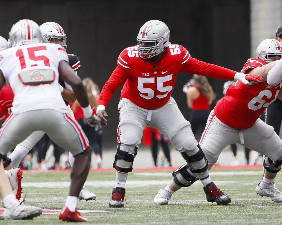 Ohio State right guard Matt Jones battled illness to play for the Buckeyes in Saturday's game against Notre Dame.