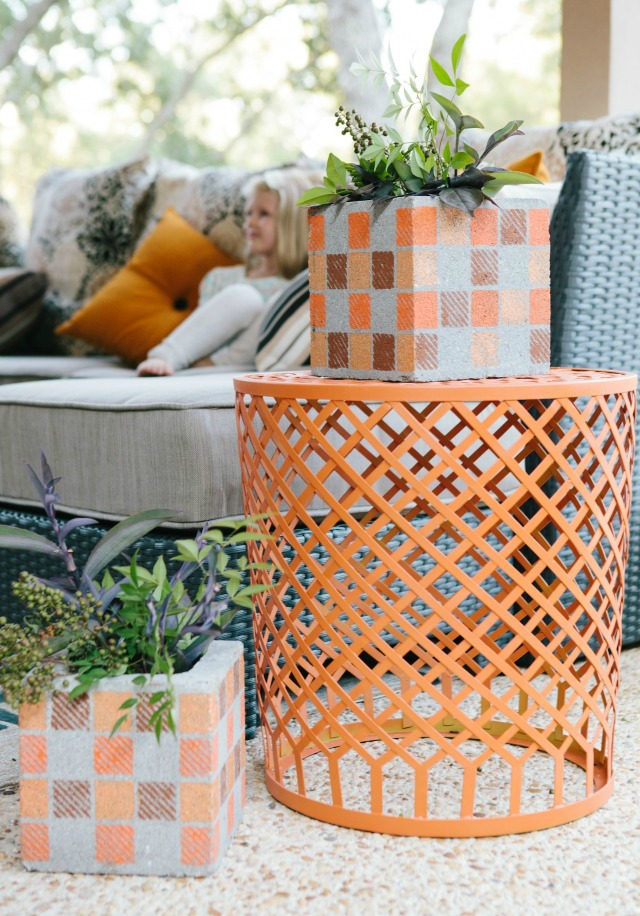 diy planters painted cinder block planters