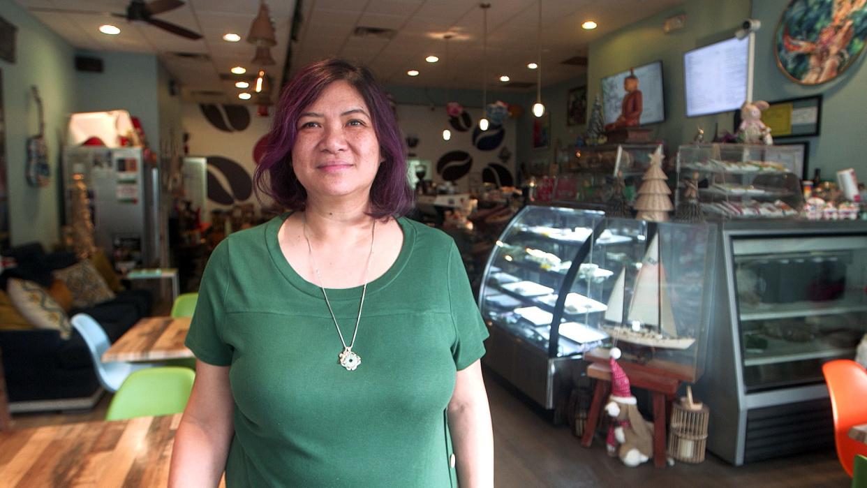 The Art of the Bean and Leaf owner, Nancy Jonson, serves up coffee and treats in Asbury Park.