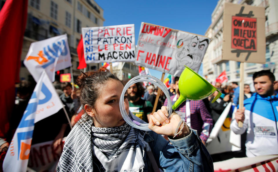 Demonstrators attending march