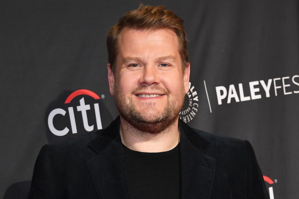 <p>Jon Kopaloff/Getty</p> James Corden in April 2023