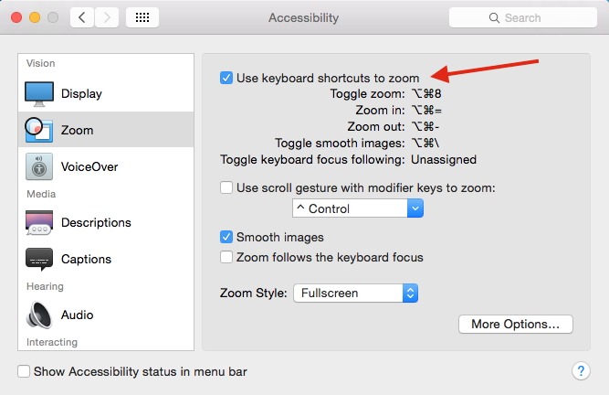 ios zoom toggle