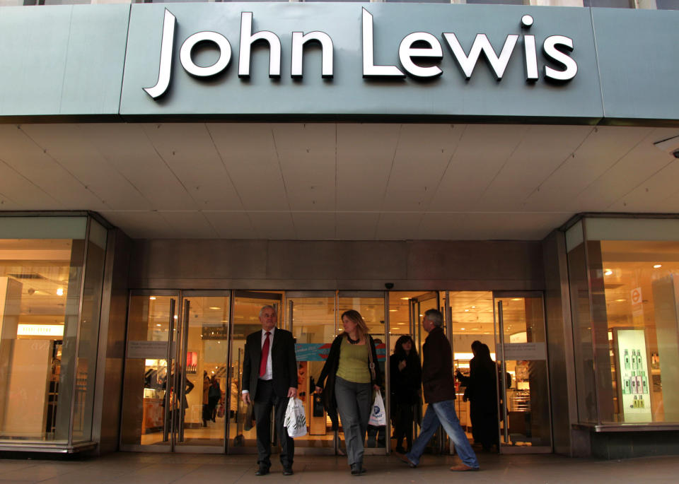 (PA) File photo dated 16/01/12 of shoppers outside the John Lewis store on Oxford Street, central London as more than 2,000 jobs are being created by the leading retail store, mainly in temporary roles in the run-up to Christmas.