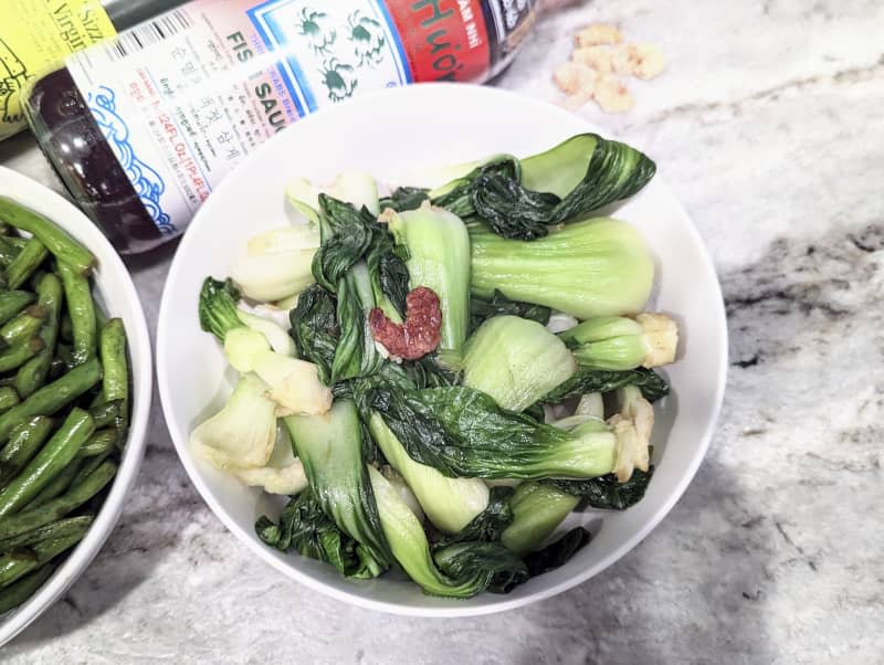 Seasoned veggies in a bowl.