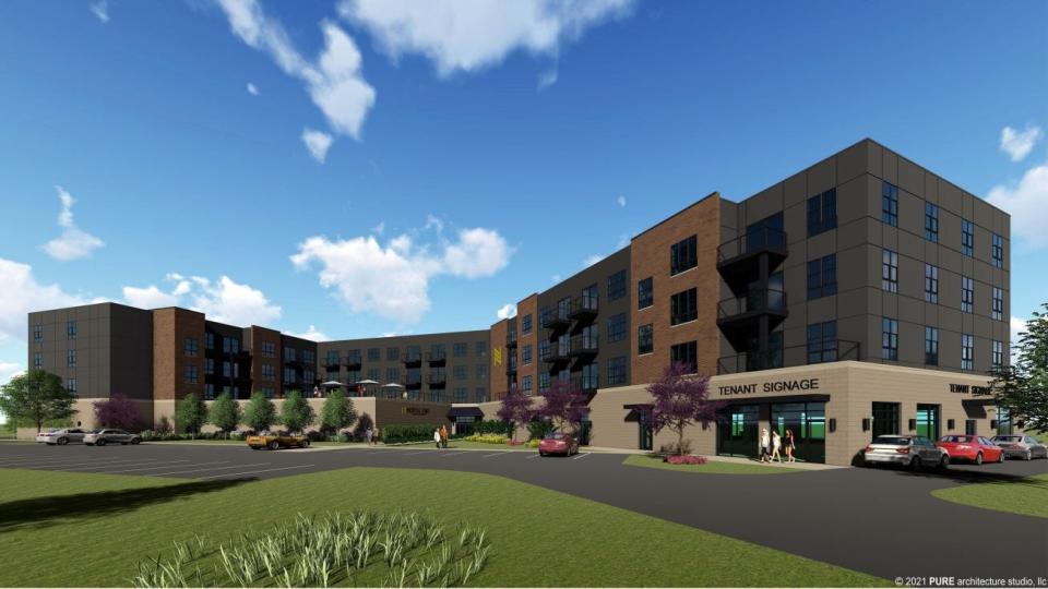 The North End Apartments will have 77 units, with retail space on the ground floor.
