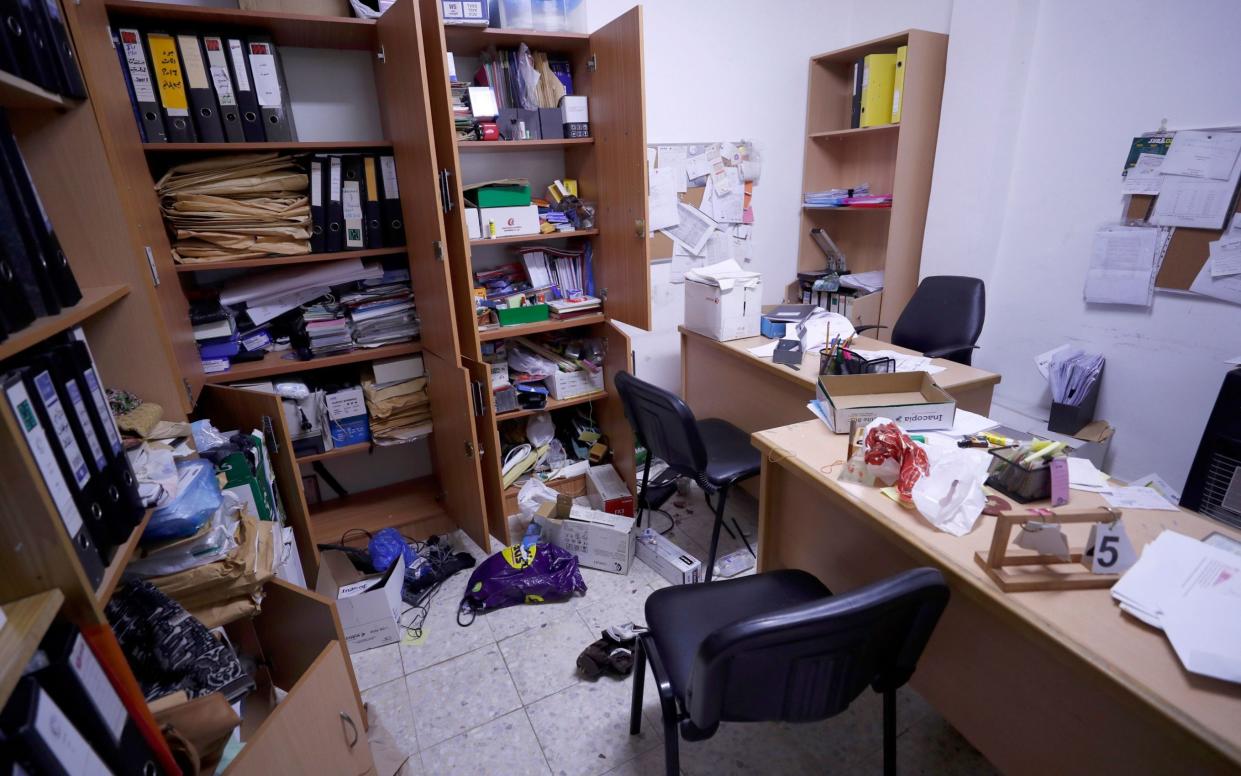 The aftermath of an Israeli raid on the office of the Union of Palestinian Women’s Committees - Shutterstock