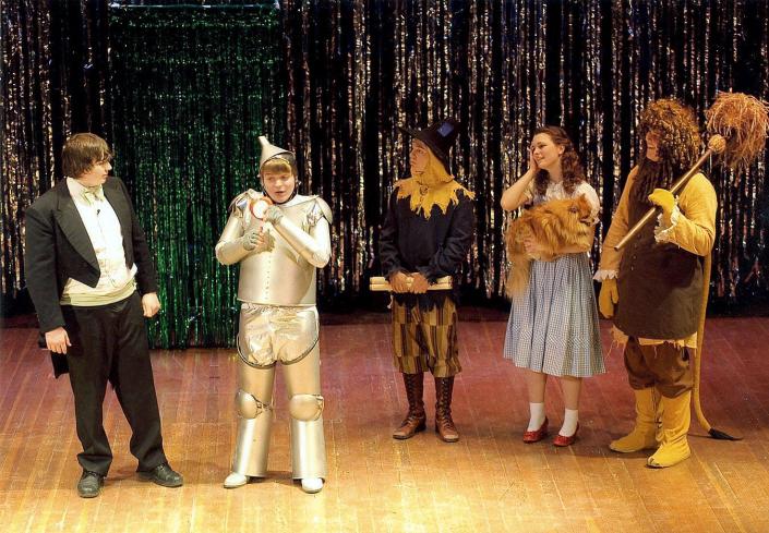2010 &quot;Wizard of Oz&quot; at the Opera House. Left to right: The Wizard, Rory Shaw; Tin Man, Trent Douglas; Dorothy, Angelina Mount; Scarecrow, Andrew Kurtz; and Lion, Jaykob Wood.