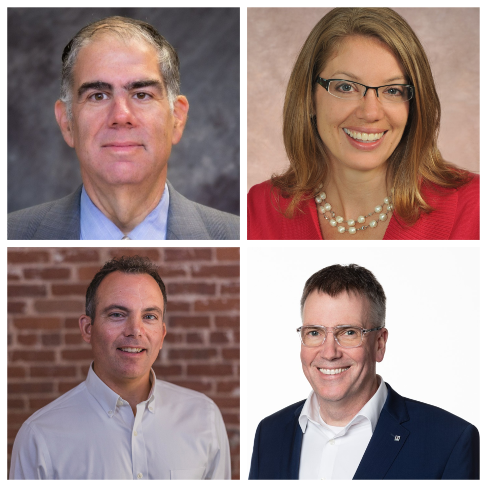 Christopher Parker, top left, and, clockwise, Kelly Glennon, Sieverding Brueckner and Matt Assia  will be featured in the Greater Dover Chamber of Commerce's 2023 State of the City event.