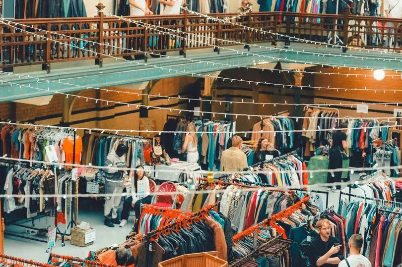 A wide shot of the thrift market at Victoria Baths