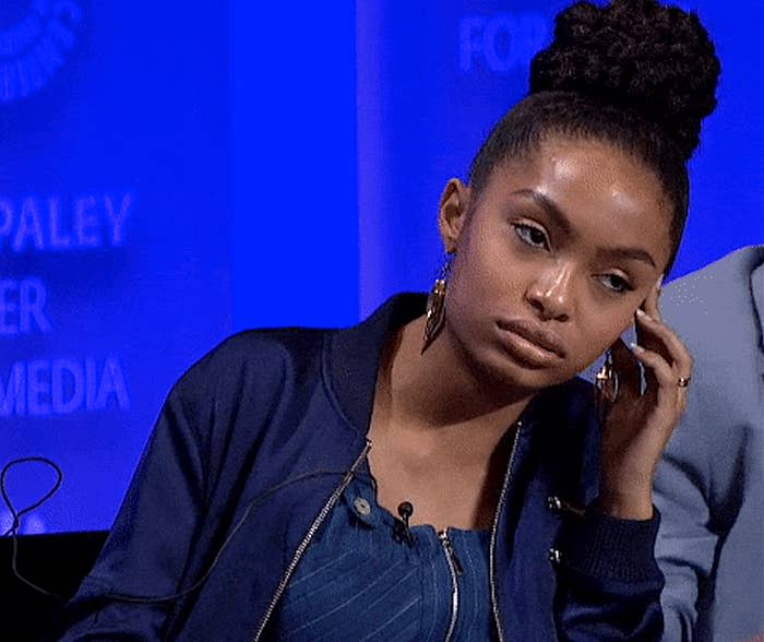 Yara Shahidi rolling her eyes