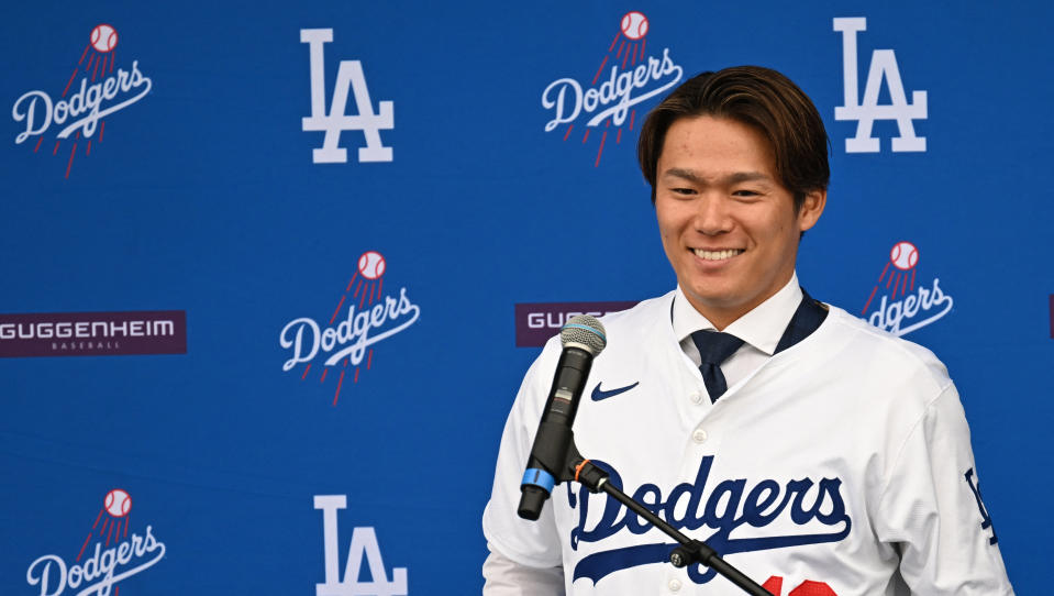 山本由伸。(Photo by Robyn Beck / AFP) (Photo by ROBYN BECK/AFP via Getty Images)