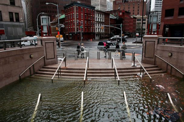 PHOTO: FILE - Water floods the Plaza Shops in the wake of Hurricane Sandy, Oct. 30, 2012 in Manhattan, New York. (Allison Joyce/Getty Images, FILE)