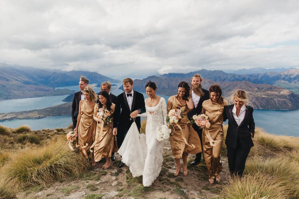 The social media star married photographer Luke Shadbolt at Rippon Hall in Lake Wanaka—a biodynamic vineyard that believes that the energy and love from each wedding goes into the earth and helps the grapes grow.