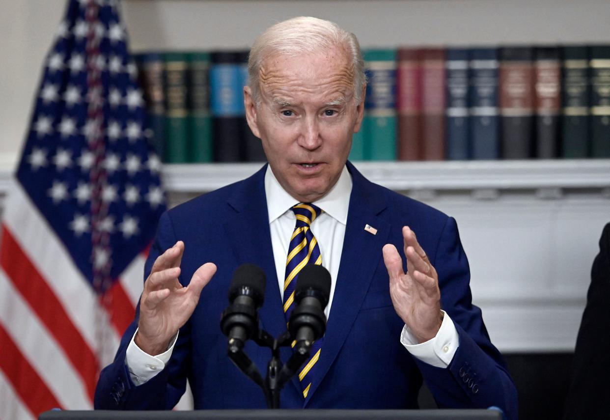 President Biden announces student loan relief on Wednesday at the White House. 