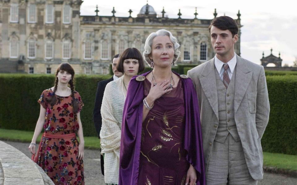 Brideshead Revisited..Felicity Jones as Cordelia Flyte, Hayley Atwell as Julia Flyte, Emma Thompson as Lady Marchmain and Matthew Goode as Charles Ryder - Credit: Nicola Dove/Miramax Films