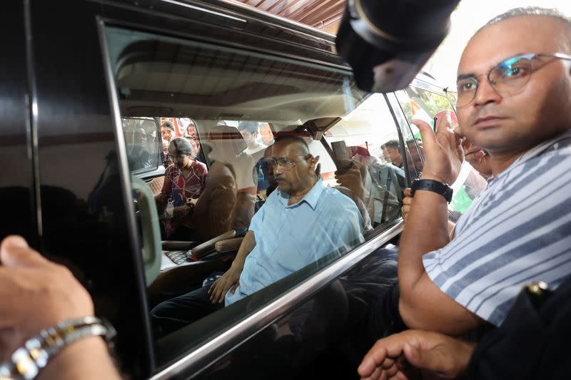 Delhi Chief Minister Arvind Kejriwal addresses supporters and members of Aam Aadmi Party (AAP) in New Delhi