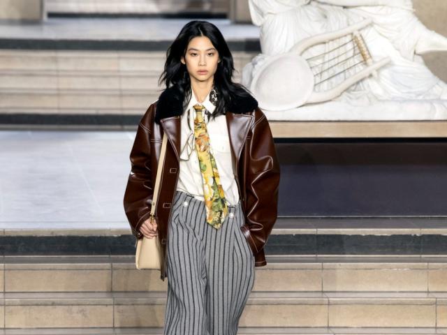 A model, fashion detail, walks the runway during the Louis Vuitton News  Photo - Getty Images