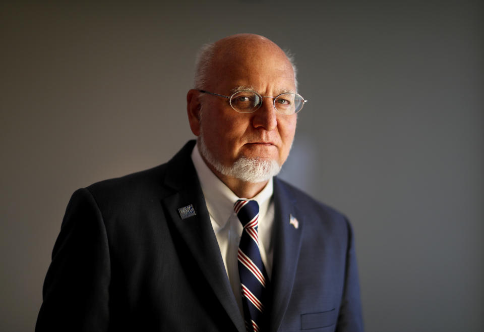 FILE - In this June 28, 2018, file photo, Dr. Robert Redfield Jr., director of the Centers for Disease Control and Prevention, poses at the agency's headquarters in Atlanta. As the federal government prepares to launch an ambitious initiative to end the HIV epidemic, the director of the Centers for Disease Control on Friday, June 14, 2019, applauded an Alabama HIV clinic's commitment to providing health services to rural communities. (AP Photo/David Goldman. File)