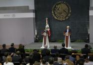 U.S. Republican presidential nominee Donald Trump and Mexico's President Enrique Pena Nieto give a press conference at the Los Pinos residence in Mexico City, Mexico, August 31, 2016. REUTERS/Henry Romero