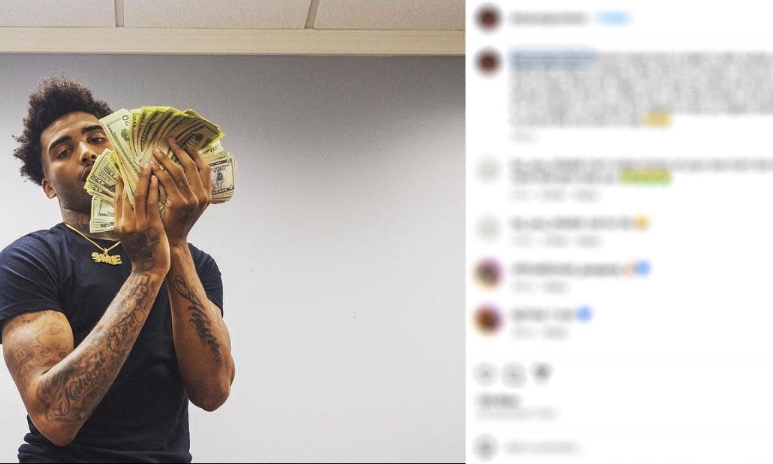 <span>Aryion Jackson posting on Instagram. Jackson was sentenced to 27 years in prison for sex trafficking.</span><span>Photograph: Instagram</span>