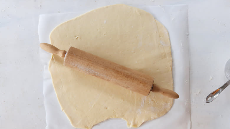 puff pastry dough rolled into a sheet