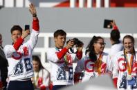 Britain Olympics - Team GB Homecoming Parade - London - 18/10/16 Tom Daley of Great Britian during the Parade Action Images via Reuters / Peter Cziborra Livepic