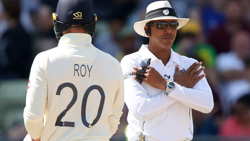 Joel Wilson was forced to overturn eight wrong decisions throughout the first Test. (Photo by Nick Potts/PA Images via Getty Images)